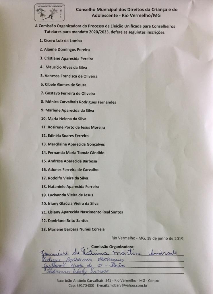 You are currently viewing Lista de Inscrições para Processo de Eleição Unificada para Conselheiros Tutelares