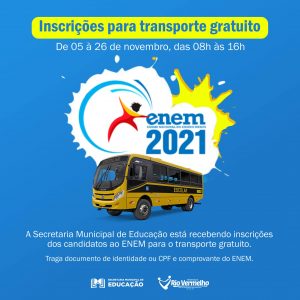ENEM 2021: Inscreva-se para o transporte gratuito