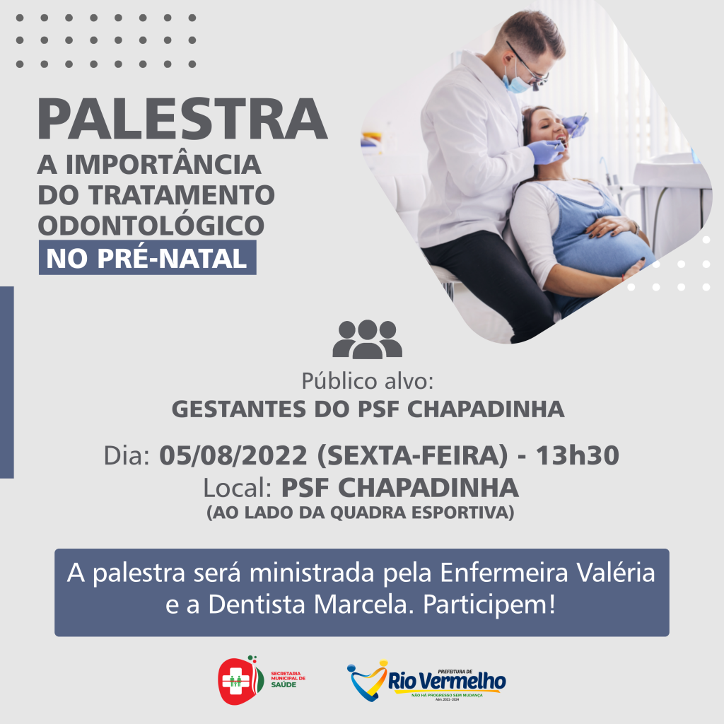 PRÉ-NATAL ODONTOLÓGICO – Secretaria de Saúde realizará palestra para gestantes