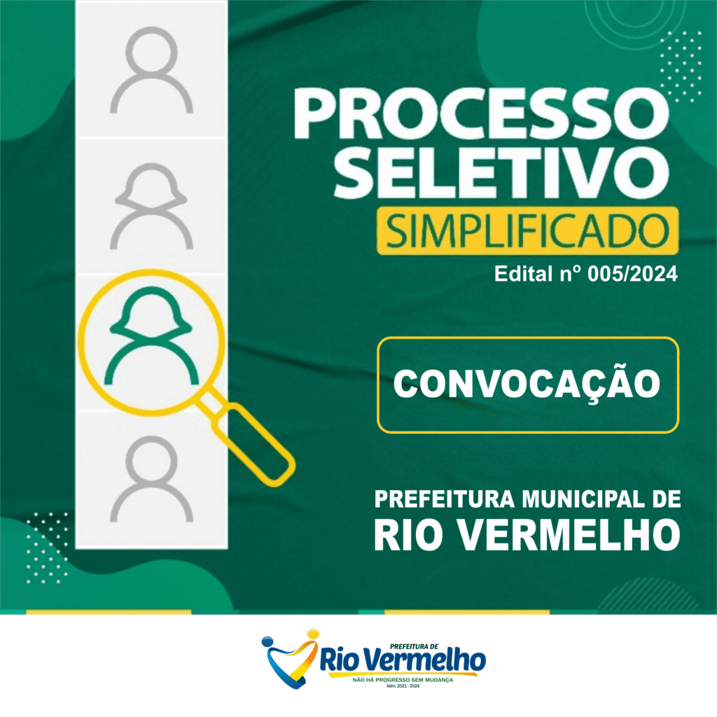 CONVOCAÇÃO NUTRICIONISTA – PROCESSO SELETIVO SIMPLIFICADO Nº 005/2024 – SEC. MUN. DE SAÚDE