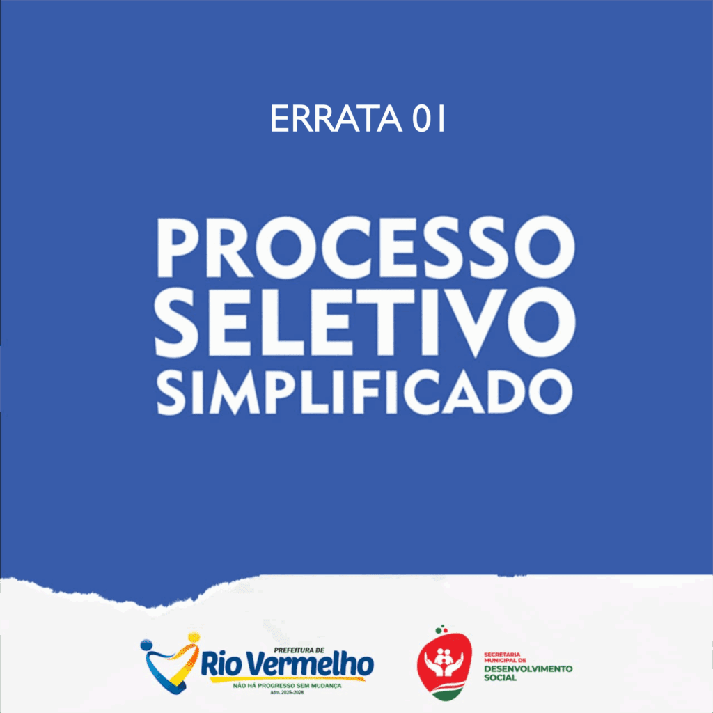 ERRATA 01 – PROCESSO SELETIVO SIMPLIFICADO Nº. 001/2025
